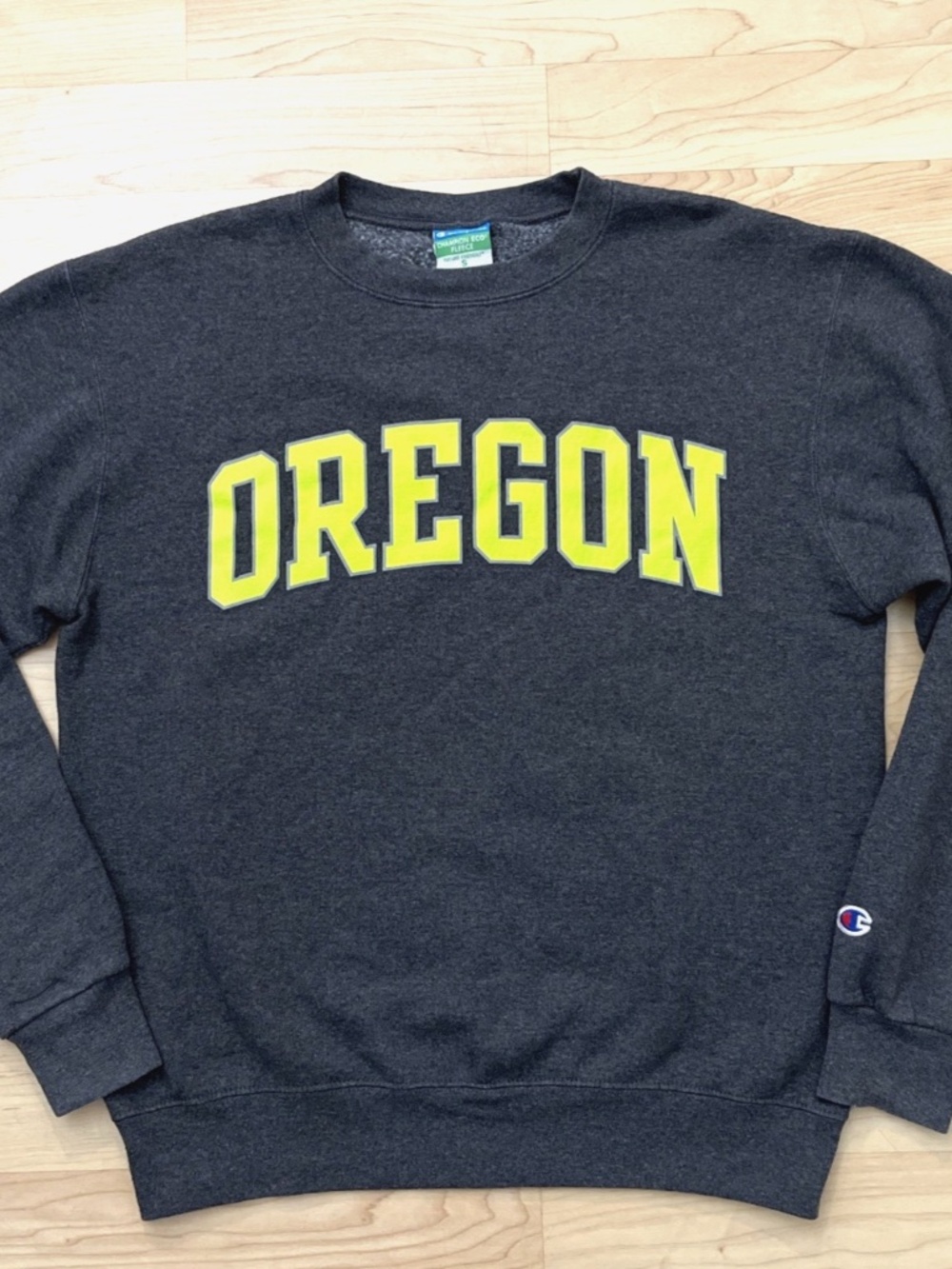 Oregon Ducks Retro Champion Sweatshirt Gray ECO Fleece Crewneck